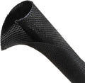 Automotive Wire Loom Tubing, Split Braided Cord Protectors from Pets No Chew, Flexible Cable Sleeve Cable Management for TV/Computer/Electric Wires (Black, 5/8"-10ft)