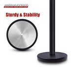 DuraSteel Crowd Control Barriers Stanchions with Retractable Belts & Sign Holder - Metal Stanchion Posts w/ 6.5ft Black Retractable Barrier Belt Ropes - Queue VIP Safety Line Dividers - Set of 6 Poles