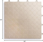Big Floors RaceDeck CircleTrac, Interlocking Non-Slip Garage Flooring Tile, Durable, Modular, Heavy-Duty Copolymer, Easy Install (Beige, 24 Pack of 12 x 12" Tiles)