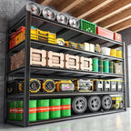 72.2" H Garage Shelving 3000LBS Metal Shelving Unit Adjustable Garage Storage Shelves 5 Tier Heavy Duty Storage Rack for Pantry, Warehouse, Industries, 59.8" W x 72.2" H x 24.2" D