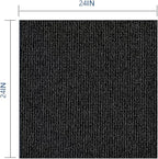 Carpet Tile 24” X 24” Self Adhesive Carpet Floor Tiles Anti-Slip Reusable Carpet Squares Peel and Stick Carpet Floor Tile Easy Install DIY for Bedroom Living Room (11, Black)