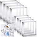 Vicenpal 8 Pcs Acrylic Square Display Block Clear Polished Cube Jewelry Stand Solid Acrylic Pedestal Stand Crystal Ring Showcase Holder Display Base for Riser(3 x 3 x 1 Inch, 2 x 2 x 1 Inch)