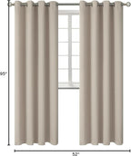 BGment Room Darkening Curtains 95 Inches Long - Grommet Thermal Insulated Drapes Window Treatment Curtains for Bedroom, 2 Panels, 52 x 95 Inch, Camel