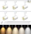 VANoopee 5-Color 6-Light LED Track Lighting Kit with 6.6FT H Type Track Lighting Rail, LED Track Light Heads Dimmable Modern Kitchen Track Lighting Fixtures Ceiling Spotlight, CRI90+ 10W 800lm White