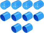uxcell 10pcs Rubber End Caps 22mm(7/8") ID Vinyl Round End Cap Cover Screw Thread Protectors,Light Blue