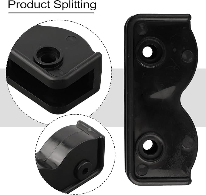 4Pcs 2-Way Pop-up Gazebo Replacement Connector Spare Parts Rectangular Bracket Set, Tent Replacement Connector Spare Support Rectangular Bracket Black Plastic