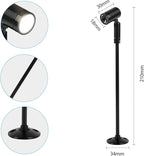 2 Pack Mini LED Spotlight, 3W Aluminum Spot Light Jewelry Showcases Display Lighting Adjustable Angle AC 110V Hard Wired Standing Up Cabinet Spotlight Accent Lights (Black Warm Light 3000K)