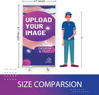 BillyPrint Custom Retractable Banners 47x81in with Standard Stand, Customizable Sign for Business, Corporate Events, Advertising - Customized Prints with Travel Bag - 1 unit