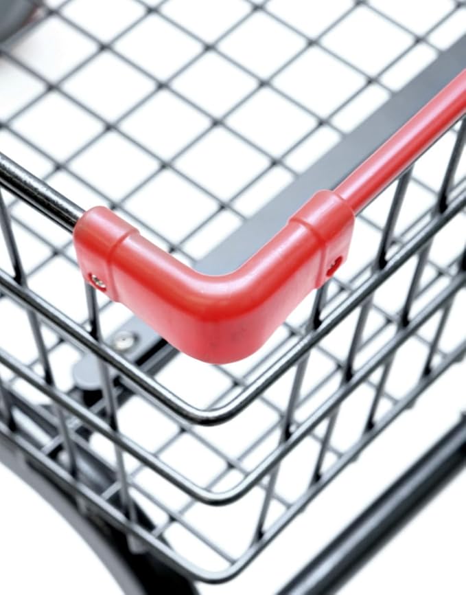 Heavy Duty Laundry and Grocery 1.8 Bushel Cart with U-Handle, 5" Wheel (Red)