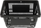 12 Pack Commercial Shopping Baskets - 21L Black Nesting Stackable Bins with Invisible Handle for Retail, Supermarket, Warehouse Durable Store Basket (Black-21L)