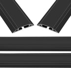 Eapele 10 ft Floor Cord Cover Heavy Duty Cable Protector, Easy to Unroll, Prevent Trip Hazard for Home Office or Outdoor Settings (Black - 2pcs)
