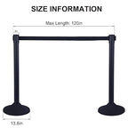 OangeStar 6 Packs Crowd Control Stanchion, Crowd Control Barrier Set w/10ft Black Retractable Belt Rubber Base