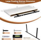 12 Inch Deep Floating Shelves for Wall 3 Pack Floating Shelfs Large Storage Space Wall Decor Display Shelf for Bathroom Living Room Bedroom Kitchen 36" W x 12" D x 1.2" H White