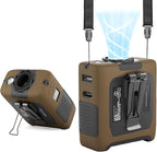 Portable Fan Wearable Personal Fan with 5 Speed Max 55 Working Hours Low Noise Portable Neck Fans Cooling Waist Fans for Camping Traveling LED Power Display 10000mAh Rechargeable (Brown)