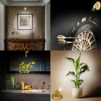 Picture Light Battery Operated, 3 Color Temperatures Picture Light with Remote, Indoor LED Spot Lights for Plants for Wall Frame Dartboard Art Painting Display Accent-Gold