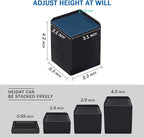 Bed Risers 4 inch Heavy Duty, Furniture Risers for Desk Table Sofa Couch Lifts to 1.5、3 or 4 in, Square Adjustable Risers Blocks, Support Up to 1,300 Lbs（4 Pack-Black）