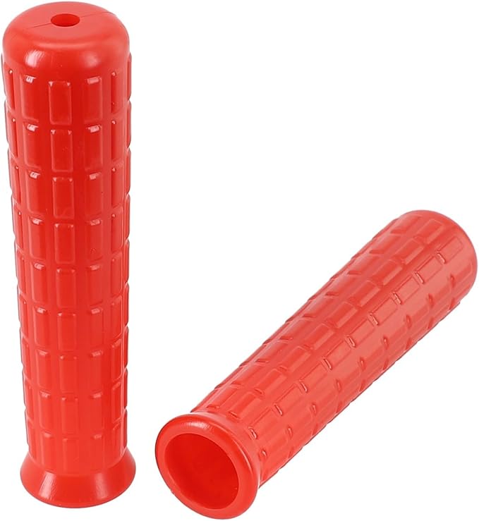 2Pcs Wheelbarrow Rubber Handles Replacement, Anti-slip Handle Grip Covers Weatherproof Handles Non-Slip Round Tubes for Garden Carts(114x20mm Red)
