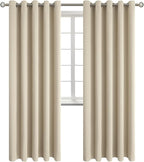 BGment Room Darkening Curtains 84 Inches Long - Grommet Thermal Insulated Drapes Window Treatment Curtains for Bedroom, 2 Panels, 70 x 84 Inch, Beige