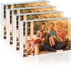 Egofine A4 Acrylic Frames 4 Pack, 20mm Thicker Frameless Clear Picture Frames, Double Sided Magnetic Picture Frames, Free Standing Desktop Display