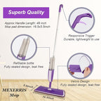 Spray Mops for Hardwood Floor Cleaning: MEXERRIS Wet Mops with 2 Refillable Bottles - Floor Mop with 3 Washable Pads for Swiffer Powermop - Home Commercial Dust Mop for Wood Laminate Ceramic Tiles