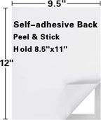 Self-Adhesive Magnetic Document Sign Holder 8.5X11'',Silver,Pack of 10