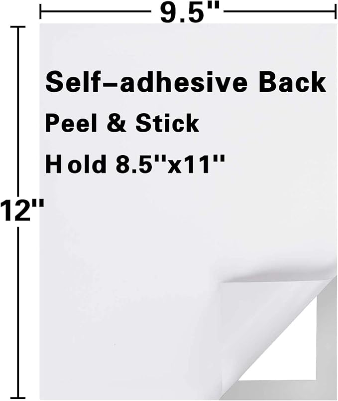 Self-Adhesive Magnetic Document Sign Holder 8.5X11'',Silver,Pack of 10