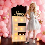 3FT/36 Inch Marquee Light up letters with Warm Lights,White Marquee letter A-Z for Birthday Party Large Mosaic Frame Letter Cardboard Pre-Cut Foam Board Sign Diy Decorations Anniversary (E)
