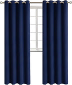 BGment Blackout Curtains - Grommet Thermal Insulated Room Darkening Bedroom and Living Room Curtains, Set of 2 Panels (52 x 108 Inch, Navy)