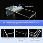 Acrylic Risers 8 Pcs – Clear Rectangular Display for Perfume Organizer, Figures, Jewelry, Dessert Table & Cupcake, 4 Sizes (7", 8", 9")
