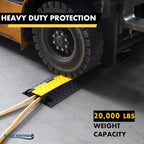 Kable Kontrol Atlas Cable Protector Wire Ramp - 2 Channel Bulk Wholesale Pallet - 80 Pcs - 39" Long Black & Yellow - 20,000 Lbs Load Capacity - Rubber Speed Bump Wire Protector Cord Cover - CP9972