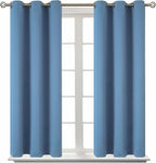 BGment Blackout Curtains for Bedroom - Grommet Thermal Insulated Room Darkening Curtains for Living Room, Set of 2 Panels (38 x 54 Inch, Faded Denim)