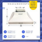 Deck Post Base Cover – Durable, Snap-Together Shoe Base Instantly Transforms Hand & Stair Rail Feet – Porch, Stair & Deck Base Brackets Covers – UV-Resistant ABS Plastic (White)