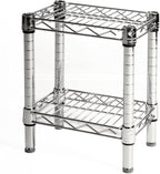Shelving Inc. 8" d x 12" w Chrome Wire Shelving with 2 Tier Shelves, Weight Capacity 800lbs Per Shelf
