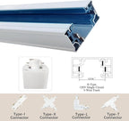 White Full Accessories and Rails Kit for H Type Track Lighting Systems 26FT Track Rails, Floating Canopy Connector, Live End, I, T and L Connectors.Great Value Set for LED Track Lighting