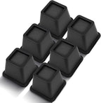 Bed Riser/Furniture Lift Bed/Bed risers/Furniture Lifter/Table risers/Frame Risers Create Under Bed Storage Heavy Duty for Furniture Height Adjustment (Black 6 Pack, 4 Inch)