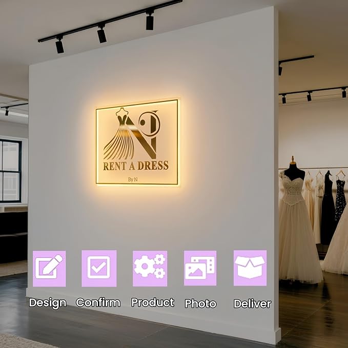 Led Custom Neon Sign, Custom Led Sign for Nail Salons, Beauty Studios, Massage Spa, Barber Shops, Storefronts, Offices, Neon Sign Customizable Backlit Logo (12" to 42" Available)