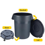 32 Gallon Outdoor Trash Can with Lid and Wheel, Sturdy Handle Rolling Trash Can for Outdoor, Garage, Backyard and Patio