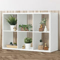 Fencer Wire 13-Inch Cube Storage Organizer Shelf, with Extra Thick Exterior Edge, Room Open Storage Shelf Divider, Bookcase, 6-Cube / 8-Cube / 9-Cube, Colors Available in Rustic Grey Oak and White