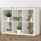 Fencer Wire 13-Inch Cube Storage Organizer Shelf, with Extra Thick Exterior Edge, Room Open Storage Shelf Divider, Bookcase, 6-Cube / 8-Cube / 9-Cube, Colors Available in Rustic Grey Oak and White