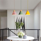 KCO Lighting Modern Cone Pendant Light 3-Pack Nordic Macaron Pendant Light Minimalist Adjustable Hanging Light Ceiling Mount Kitchen Island Pendant Lighting (Small)