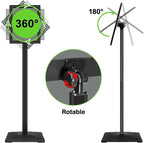 Heavy Duty Adjustable Pedestal Poster Sign Stand, 11x17 Aluminum Open Floor Standing Sign Holder for Vertical and Horizontal View Display, Black