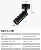 Led Modern Directional Spotlight, Zoomable Uplighting Indoor Spotlight Accent Lighting for Cafeteria Foyer Living Room- 7W COB Chip CRI 97 Flicker Free