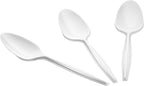 Plastic Teaspoons, Disposable Silverware cutlery, White, Bulk 1000 Count