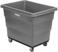 Global Industrial 12 Bushel Plastic Bulk Box Truck, Steel Chassis Base, 1000 lbs. Capacity, 4" Non-Maring Rubber Casters, Gray, 38-2/5"L x 28-9/10"W x 33" H