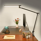 Uplift E7 LED Desk Lamp with Clamp - Black Lamp and Base