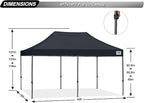 ABCCANOPY Patio Pop Up Canopy Tent 8x16 Commercial-Series (Black)