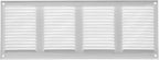 Repa Market Air Vent Cover 16x6 Inch (Outer Dimensions) White Galvanized Steel Louvered Grill Cover with Mesh Screen/Wall or Ceiling Vent/HVAC Register for Indoor and Outdoor Ventilation