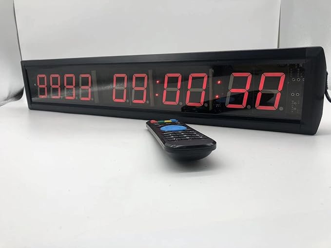 AZOOU 1.8-inch 10 Digits with Red Color LED Timer Countdown/up Wall Mounted Clock with Days Hours Mins Secs