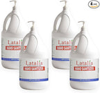 Latalia large Hand Sanitizer Pump 128 fl oz – Pack of 4 with 80% Alcohol Moisturizing Hand Sanitizer Refill Gallon for Home & Office, Unscented Clean Gel, Drying & Non-Sticky for Daily Hand Hygiene