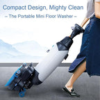 Professional-Grade Mini Floor Scrubber Ultra-Compact & Portable Cordless Design 90-120 Min Battery 16.9" Wide Cleaning for Home, Office, Bathrooms & Small Commercial Spaces, Tile & Sealed Floors